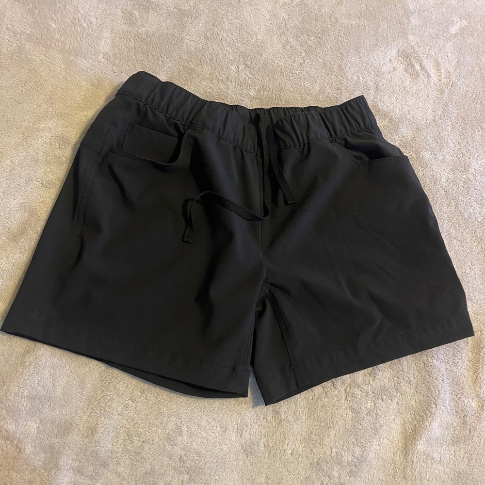 Eddie Bauer Women's Black Drawstring Waist Athletic Shorts Size 2 Polyester